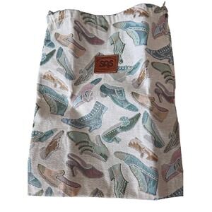 SAS Portrait Collection Vintage Tapestry Shoe Bag Drawstring Pastel Made in USA